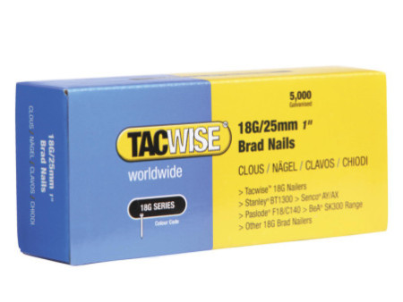 TACWISE Clous 18G/25 mm, 5.000 pièces