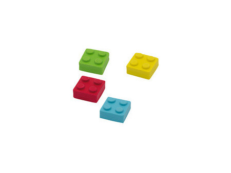 WEDO Gomme en plastique brique 'BRICKY', set de 4