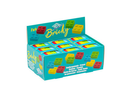 WEDO Gomme en plastique brique 'BRICKY', présentoir de 18