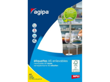 agipa Etiquette universelle, 210 x 148 mm, blanc