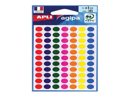 APLI Pastille de signalisation, diamètre: 8 mm, assorti