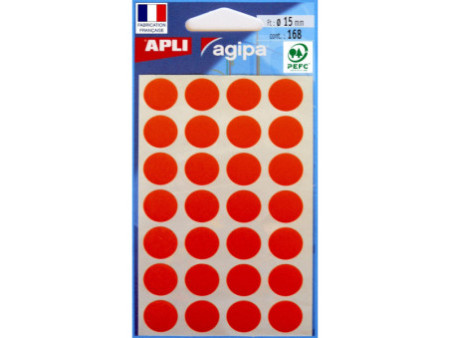 APLI Pastille de signalisation, diamètre: 15 mm, orange
