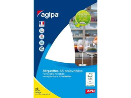 agipa Etiquette bijouterie, 45 x 8 mm, format A5, enlevable