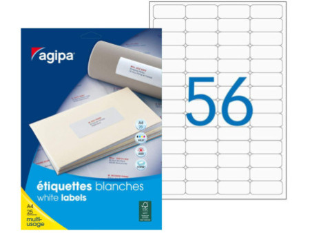 agipa Etiquette universelle, 50 x 20 mm, blanc