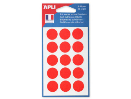 APLI Pastille de signalisation, diamètre: 19 mm, rouge