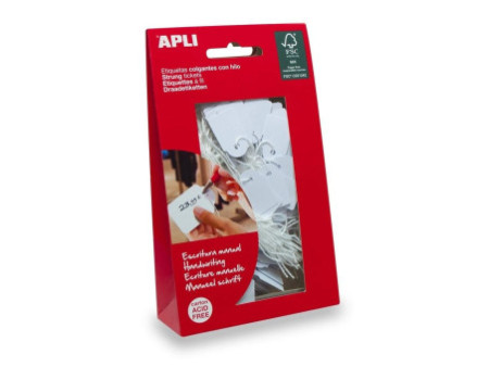 APLI Etiquette à suspendre, dimensions: 28 x 43 mm, blanc