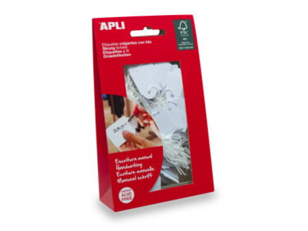 APLI Etiquette à suspendre, dimensions: 36 x 53 mm, blanc