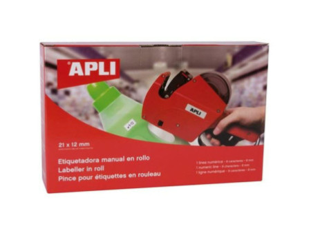 APLI Pince à étiqueter 101418, rouge, 1 ligne numérique