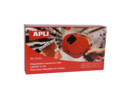 APLI Pince à étiqueter 101419, rouge, 2 lignes