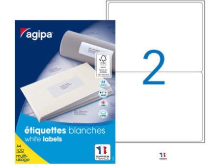 agipa Etiquettes multi-usages, 199,6 x 144,5 mm, blanc