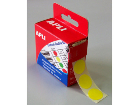 APLI Pastille de signalisation, diamètre: 15 mm, jaune