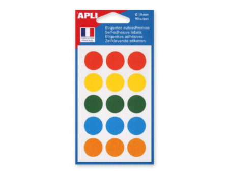 APLI Pastille de signalisation, diamètre: 19 mm, assorti