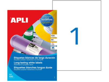 APLI Etiquette, résistant aux intempéries, 210 x 297 mm