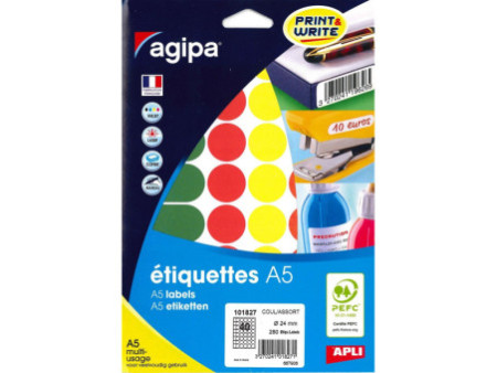 agipa Pastille de couleur, diamètre: 24 mm, rond, assorti