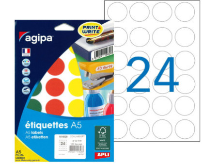 agipa Pastille de couleur, diamètre: 30 mm, rond, assorti