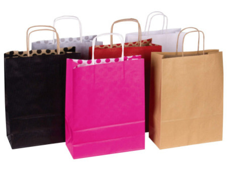 APLI Sac en papier, kraft, moyen, rouge
