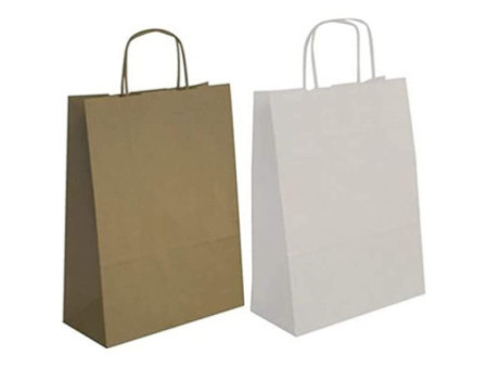 APLI Sac en papier, kraft, grand, blanc