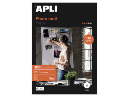 APLI Papier photo, A4, 120 g/m2, mat