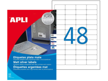 APLI Etiquette polyester, résistant, 45,7 mm x 21,2 mm