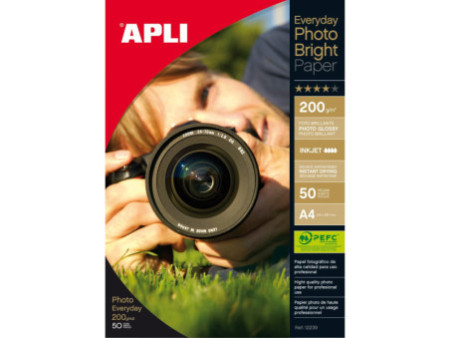 APLI Papier photo bright, A4, 200 g/m2, brillant