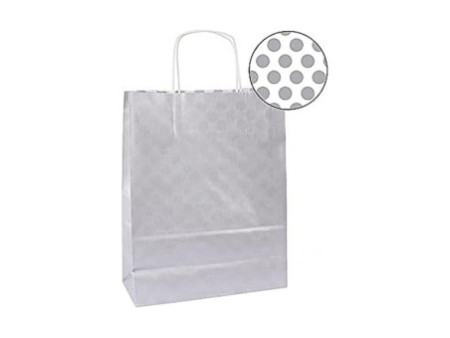 APLI Sac en papier, kraft, moyen, argent