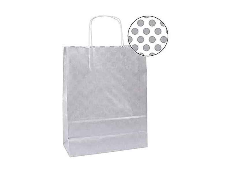 APLI Sac en papier, kraft, moyen, argent