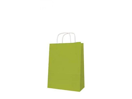 APLI Sac en papier, kraft, moyen, vert lime