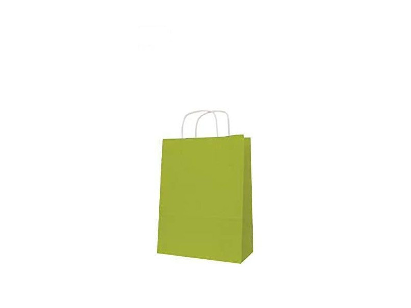 APLI Sac en papier, kraft, moyen, vert lime