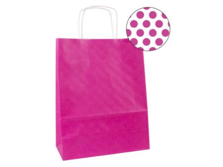 APLI Sac en papier, kraft, moyen, fuchsia