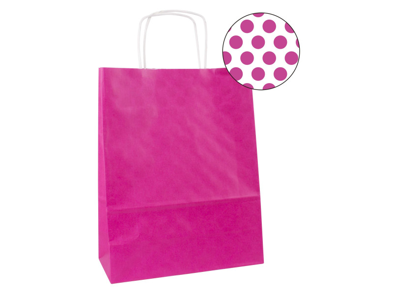APLI Sac en papier, kraft, moyen, fuchsia