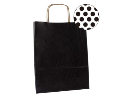 APLI Sac en papier, en kraft, moyen, noir