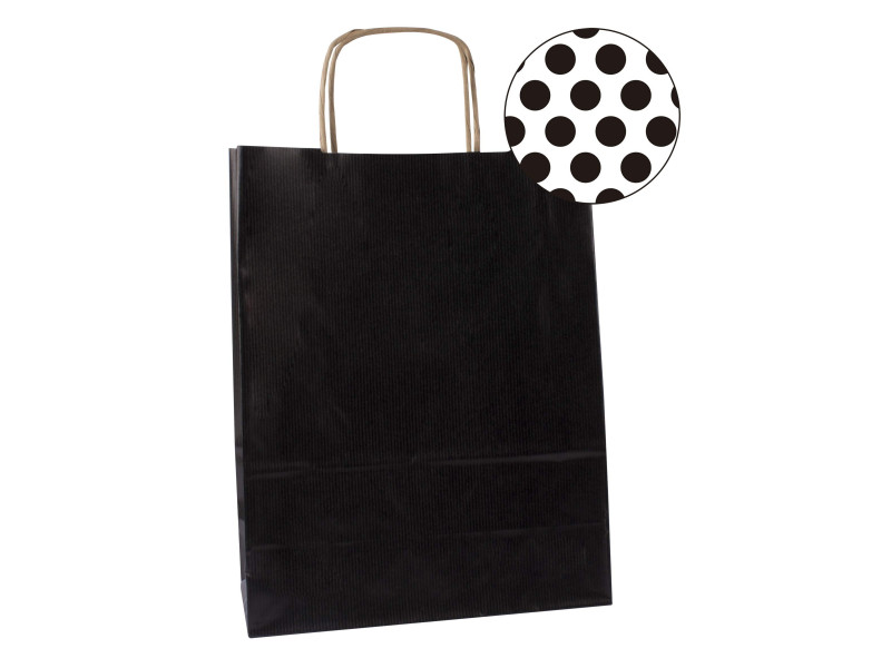 APLI Sac en papier, en kraft, moyen, noir