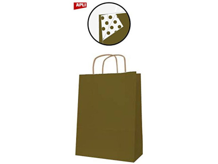 APLI Sac en papier, kraft, moyen, or