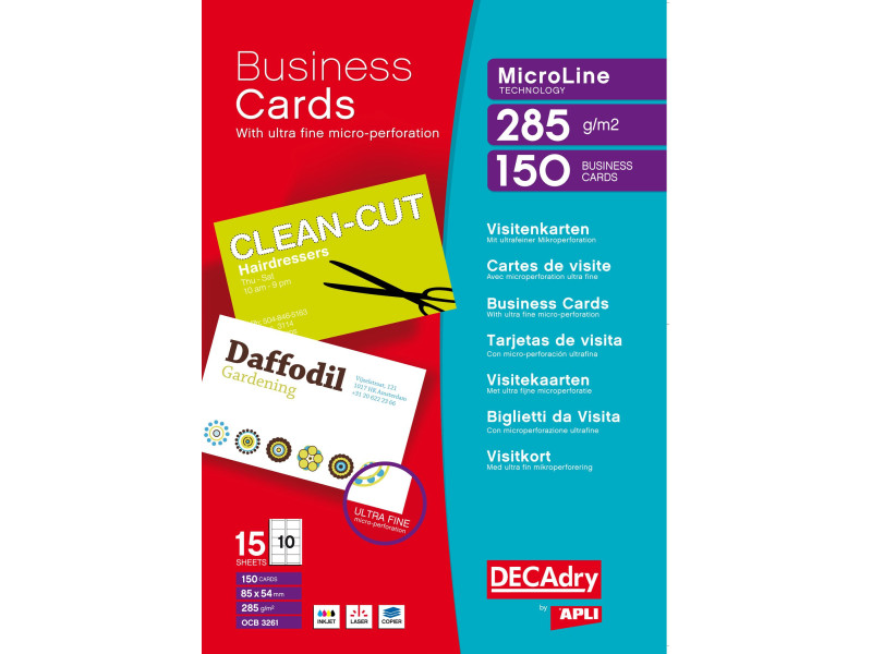agipa Cartes de visite MicroLine, 85 x 54 mm, 285 g/m2