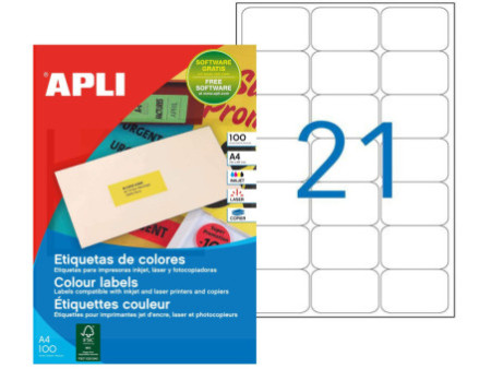 APLI Etiquette d'adresse, 63,5 x 38,1 mm, rouge
