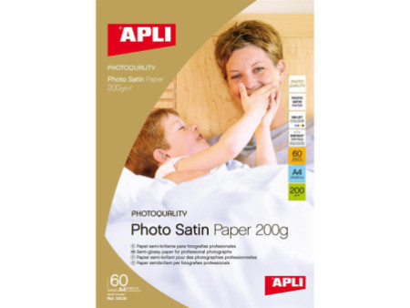 APLI Papier photo Satin, A4, 200 g/m2, semi-brillant