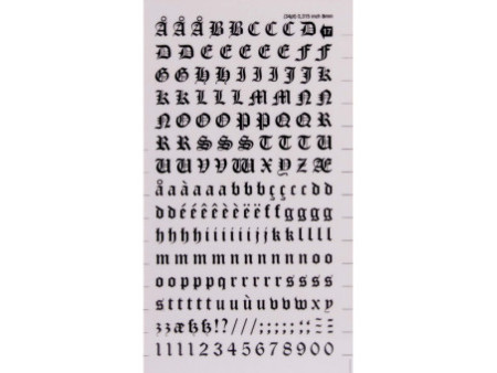 agipa DECAdry Transfert lettres & chiffres, 8 mm, noir