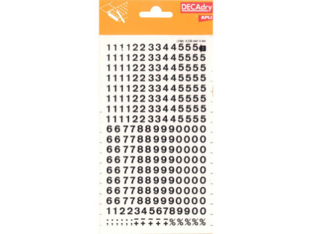 agipa DECAdry Transfert chiffres, 6 mm, noir