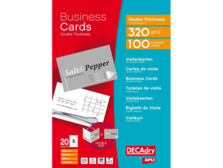 Decadry by agipa Cartes de visite, 85 x 54 mm, blanc