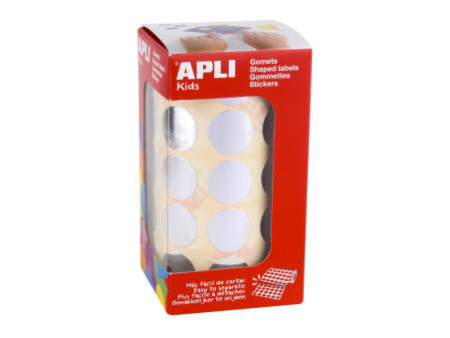 APLI kids Gommettes 'Rond' en rouleau, argent