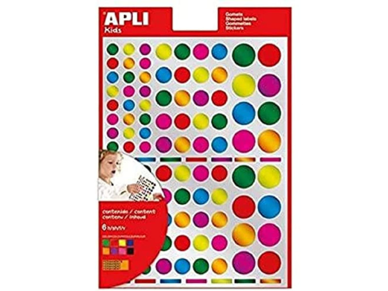 APLI kids Gommettes 'Rond' couleurs métallisées, assorti