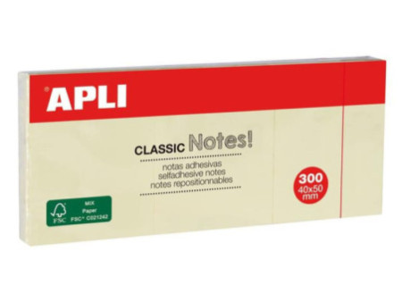 APLI Notes adhésives 'CLASSIC Notes!', 40 x 50 mm, jaune