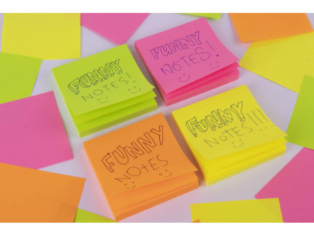 APLI Notes adhésives 'FUNNY Notes!', 75 x 75 mm, rose fluo
