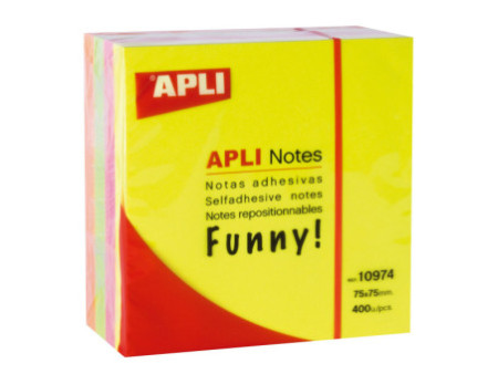 APLI Cube de notes adhésives 'FUNNY Notes!', 75 x 75 mm