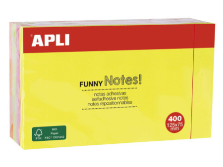 APLI Cube de notes adhésives 'FUNNY Notes!', 125 x 75 mm