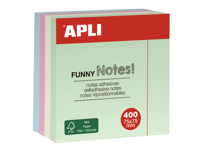 APLI Cube de notes adhésives 'FUNNY Notes!', 75 x 75 mm