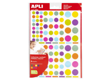 APLI kids Gommettes 'Rond', couleurs pastel, assorti