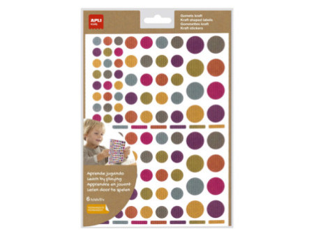 APLI kids Gommettes 'Rond', kraft nature, en sachet