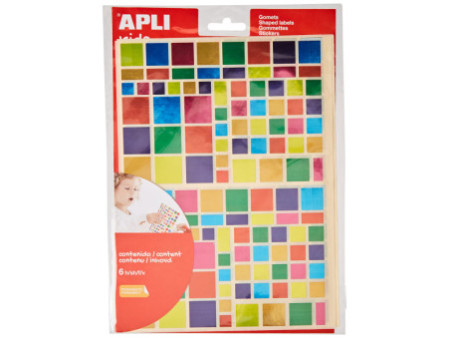 APLI kids Gommettes 'Carré' couleurs métallisées, assorti