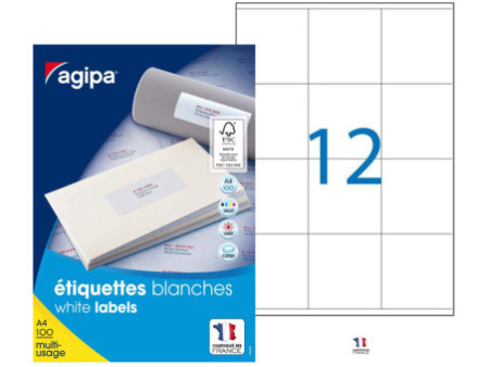 agipa Etiquette universelle, 70 x 70 mm, coins droits